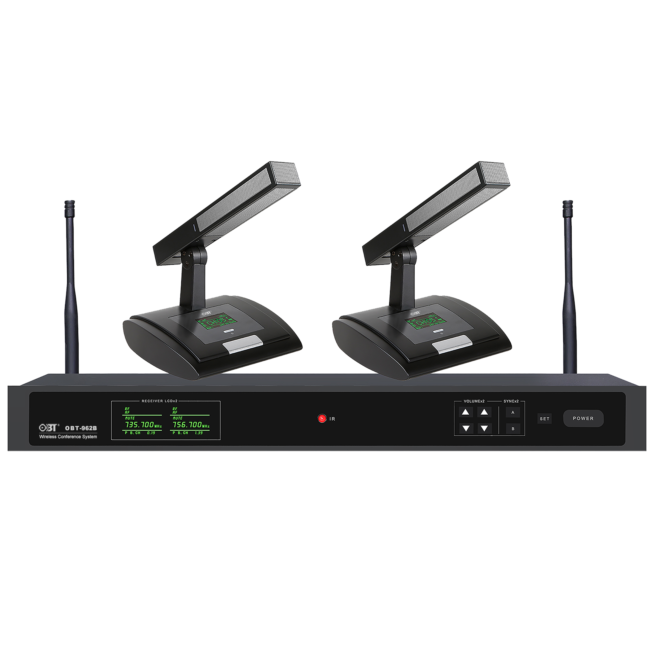 U段線會議系統一拖二無線話筒套餐 OBT-962B
